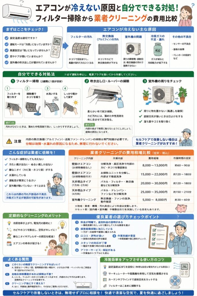 エアコンの掃除とトラブル解決ガイド