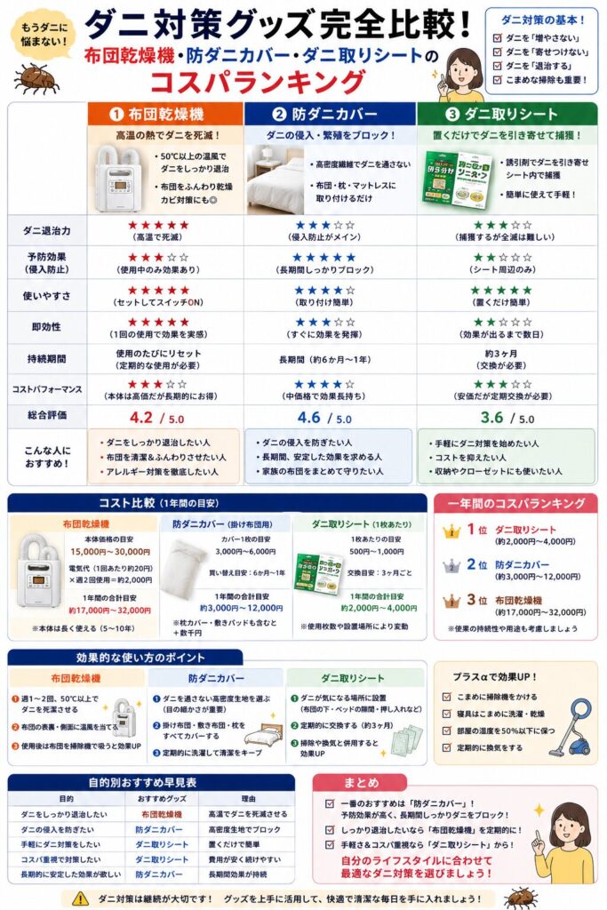ダニ対策グッズ完全比較