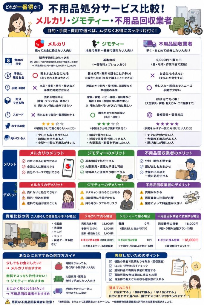 不用品処分サービス比較ガイド