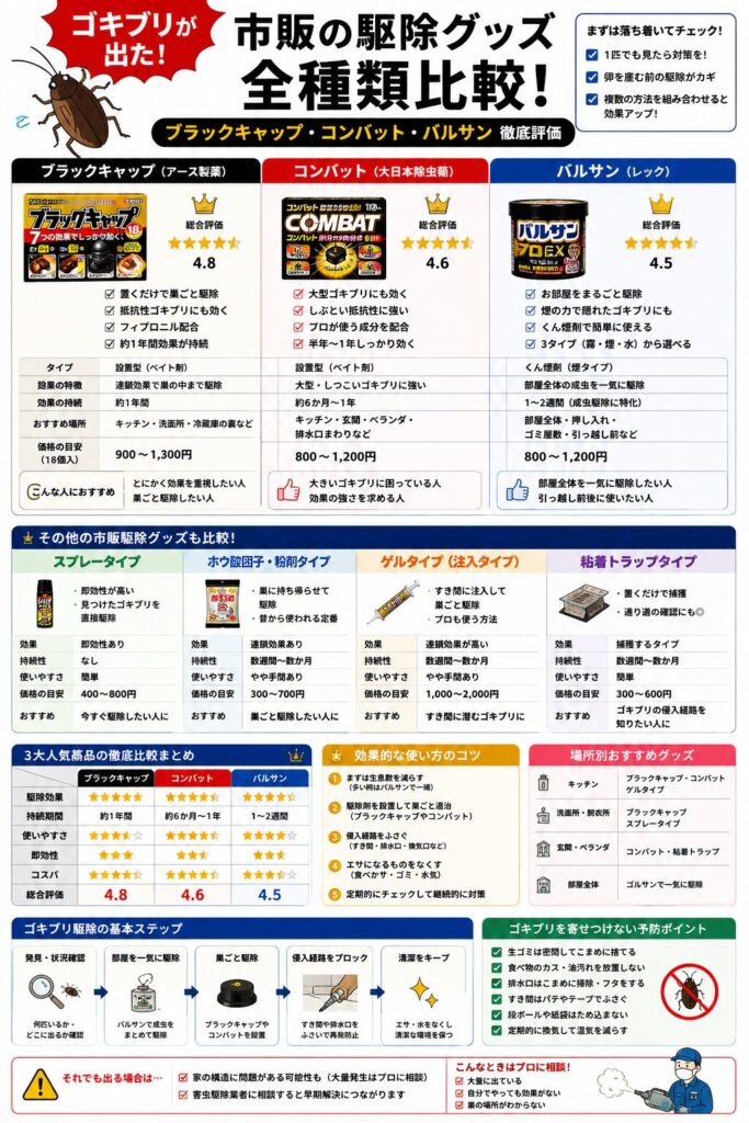 ゴキブリ駆除グッズ比較ガイド