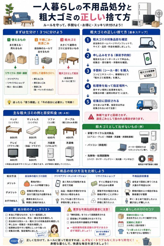 一人暮らしの不用品処分ガイド