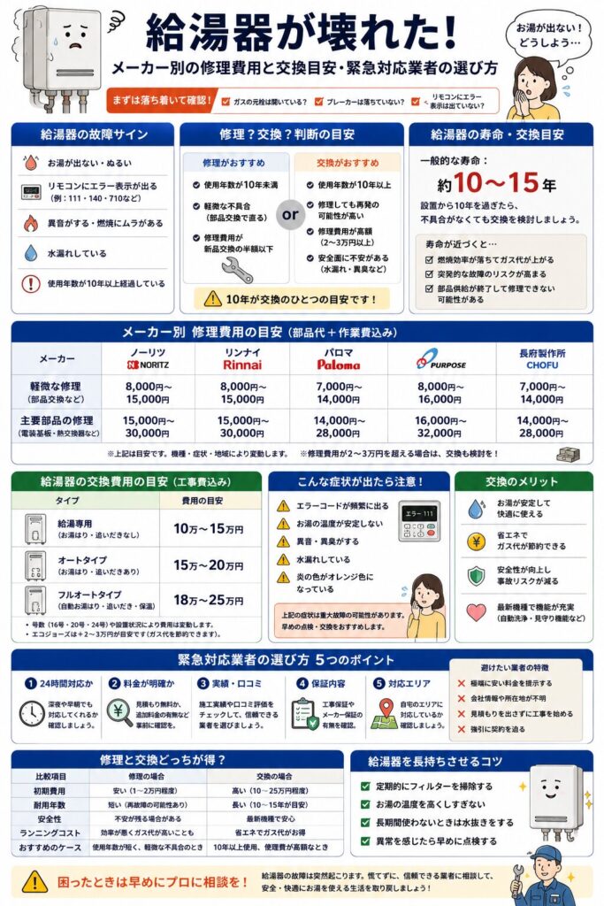 給湯器の故障と修理ガイド