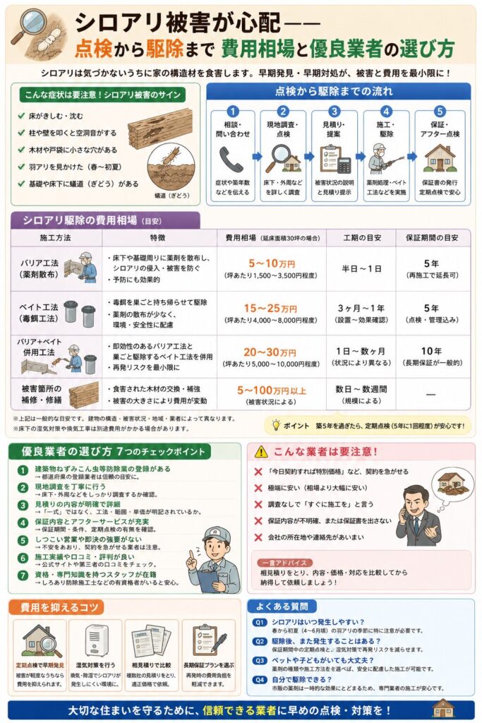 シロアリ駆除ガイドと費用目安