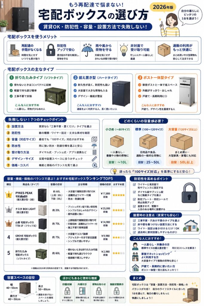 宅配ボックスの選び方2026