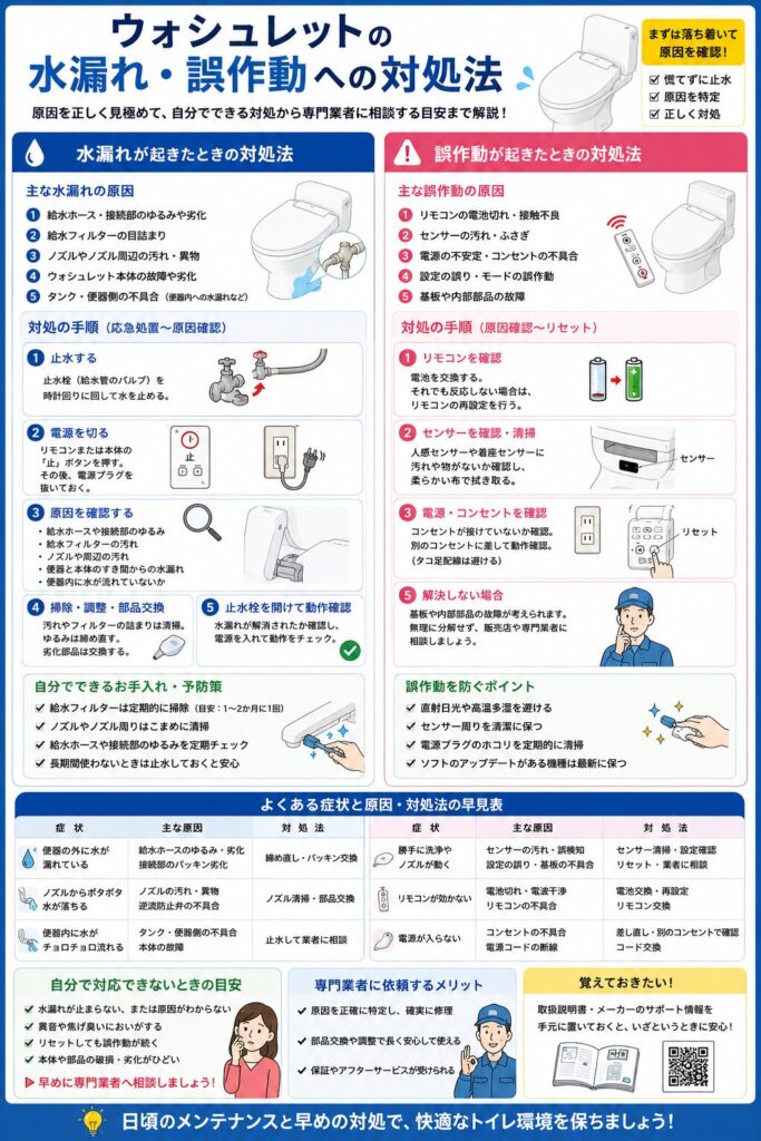 ウォシュレットのトラブル対処ガイド